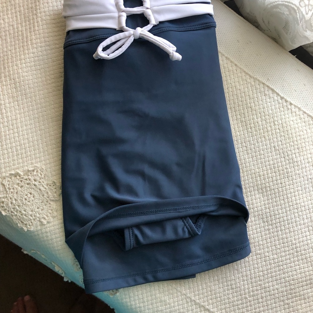 Stylish Blue and White Women's swimsuit skirt - Picture 7 of 9